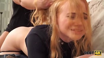 Redheaded Russian girl pulled down her jeans to fuck in a cancerous position with a collector